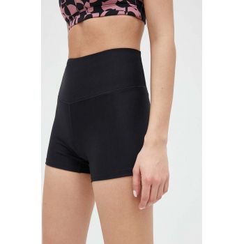 Casall pantaloni scurți de antrenament culoarea negru, neted, high waist