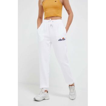 Ellesse Pantaloni femei, culoarea alb, material neted SGK13459-011 ieftin