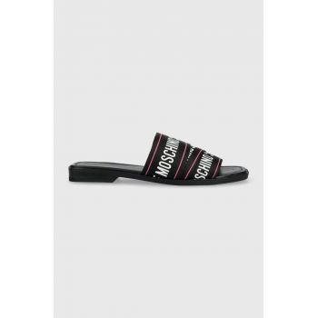 Love Moschino papuci femei, culoarea negru, JA28412G0GIX600A