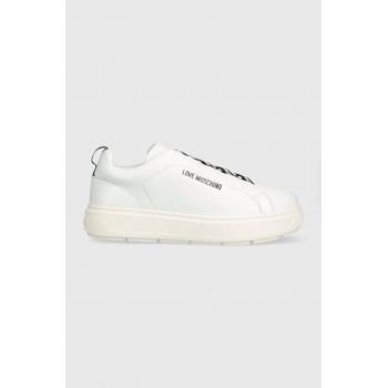 Love Moschino sneakers din piele culoarea alb, JA15824G0GIA0100