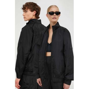 Rains geacă de ploaie 18900 Track Jacket culoarea negru, de tranziție, oversize 18900.01-01Black