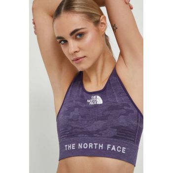 The North Face sutien sport Mountain Athletics culoarea violet, modelator de firma original