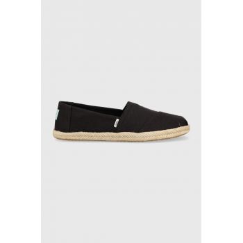 Toms espadrile Alpargata Rope culoarea negru, 10019670