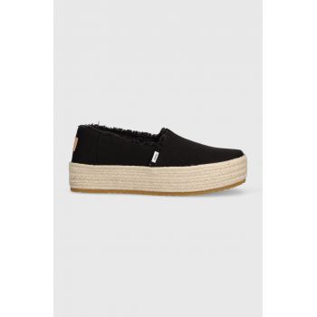 Toms espadrile Valencia culoarea negru, cu platforma, 10019795 de firma originale