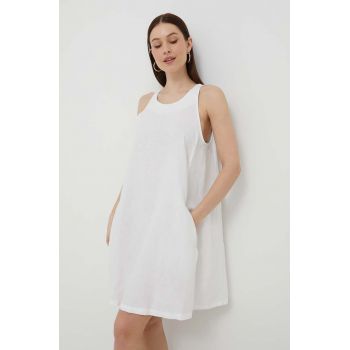 United Colors of Benetton rochie din in culoarea alb, mini, evazati