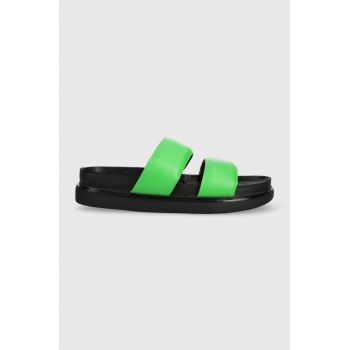 Vagabond slapi de piele ERIN femei, culoarea verde, 5332.701.55