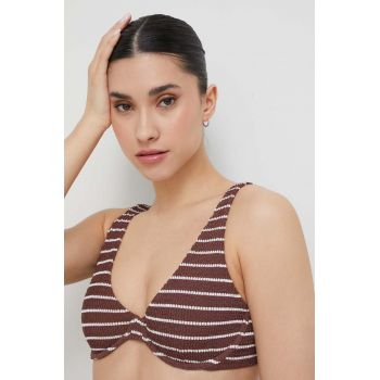 Abercrombie & Fitch sutien de baie culoarea maro, cupa moale ieftin