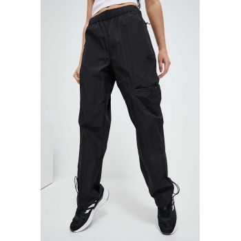 adidas pantaloni de trening culoarea negru, neted de firma original