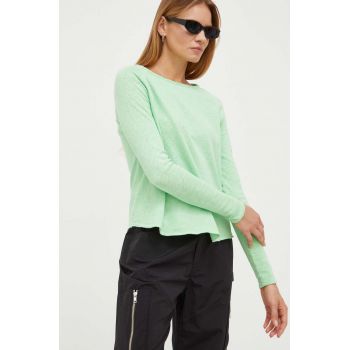 American Vintage longsleeve din bumbac culoarea verde