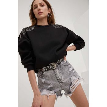 Answear Lab bluza femei, culoarea negru, cu imprimeu