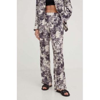 Answear Lab pantaloni femei, culoarea gri, lat, high waist