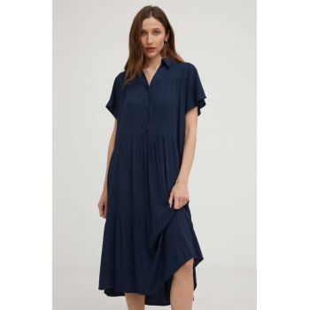 Answear Lab rochie culoarea albastru marin, midi, oversize