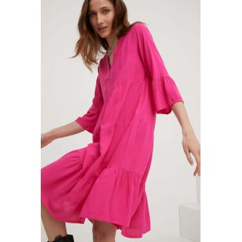 Answear Lab rochie culoarea roz, mini, oversize