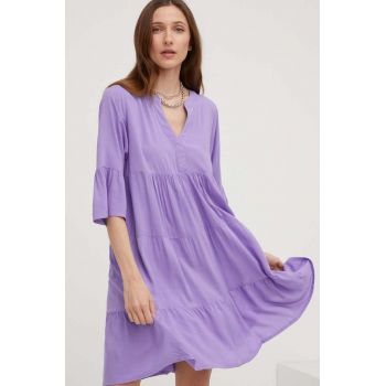 Answear Lab rochie culoarea violet, mini, oversize