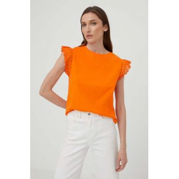 Answear Lab tricou din bumbac culoarea portocaliu