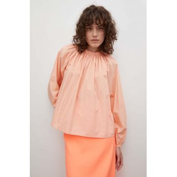 Drykorn bluza din bumbac femei, culoarea portocaliu, neted ieftina