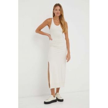 G-Star Raw rochie din bumbac culoarea bej, maxi, drept