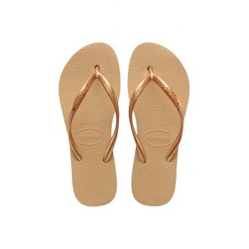 Havaianas slapi SLIM FLATFORM femei, culoarea auriu, cu toc plat, 4144537.0570 ieftini