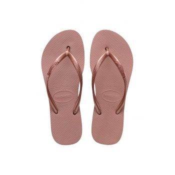 Havaianas slapi SLIM FLATFORM femei, culoarea roz, cu toc plat, 4144537.3544