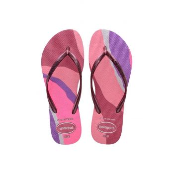 Havaianas slapi SLIM PALETTE femei, culoarea roz, cu toc plat, 4145766.1750