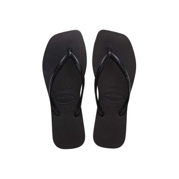 Havaianas slapi SQUARE femei, culoarea negru, cu toc plat, 4148301.0090