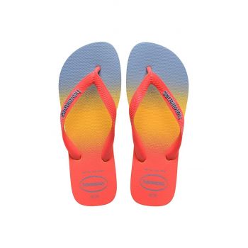Havaianas slapi TOP FASHION femei, culoarea portocaliu, cu toc plat, 4137258.0776