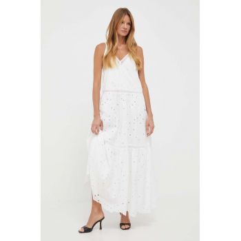 Ivy Oak rochie culoarea alb, maxi, oversize