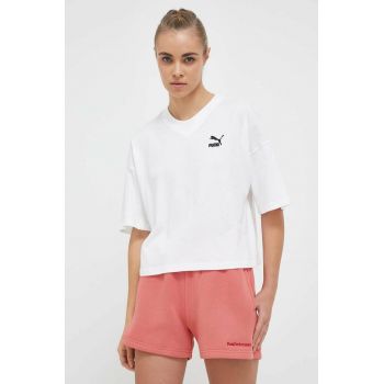 Puma tricou din bumbac culoarea alb 538052-01 de firma original