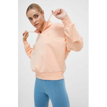 Reebok Classic hanorac de bumbac femei, culoarea portocaliu, neted ieftin