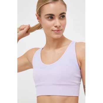 Reebok sutien yoga culoarea violet, neted de firma original