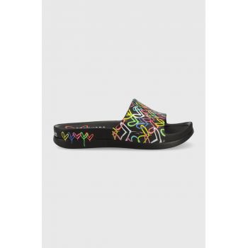 Skechers papuci femei, culoarea negru