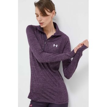 Under Armour hanorac de antrenament Tech femei, culoarea violet, melanj 1320128-001