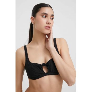 United Colors of Benetton sutien de baie culoarea negru, cupa moale