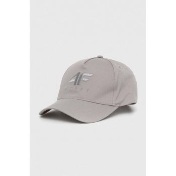 4F șapcă de baseball din bumbac culoarea gri, neted de firma originala
