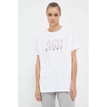 Dkny tricou din bumbac culoarea alb de firma original