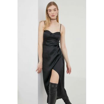 Hollister Co. rochie culoarea negru, midi, mulata