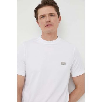 Karl Lagerfeld tricou barbati, culoarea alb, neted