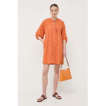 Marella rochie din bumbac culoarea portocaliu, mini, drept ieftina