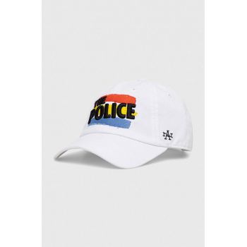 American Needle șapcă de baseball din bumbac the Police culoarea alb, cu imprimeu de firma originala