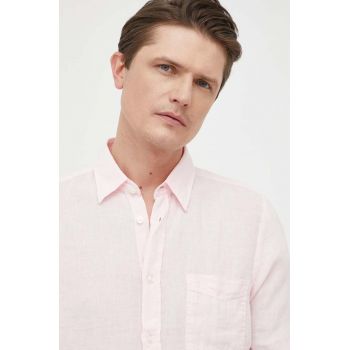 BOSS cămașă de in ORANGE culoarea roz, cu guler clasic, regular 50489344