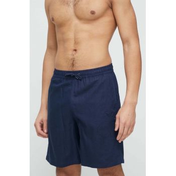 Emporio Armani Underwear pantaloni scurți de plajă din in culoarea albastru marin
