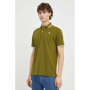 G-Star Raw tricou polo barbati, culoarea gri, neted ieftin