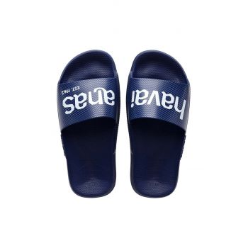 Havaianas papuci SLIDE CLASSIC LOGOMANIA culoarea albastru marin, 4148124.0555 de firma originali