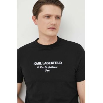 Karl Lagerfeld tricou din bumbac culoarea negru, cu imprimeu