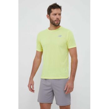 New Balance tricou de alergare Impact Run culoarea galben, neted ieftin