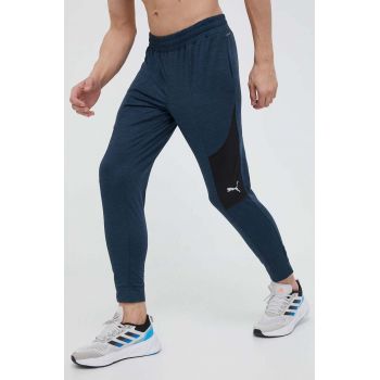 Puma pantaloni de trening Cloudspun culoarea albastru marin, modelator