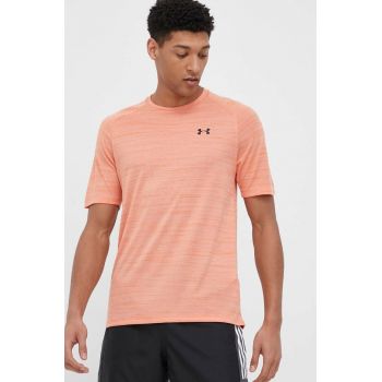 Under Armour tricou de antrenament Tiger Tech 2.0 culoarea maro, melanj