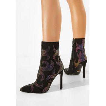 Botine elegante negre Meluna