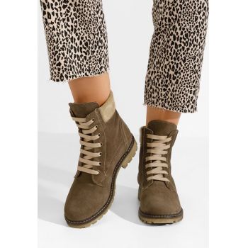 Ghete dama piele Pantonia V2 maro de firma originale