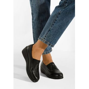 Pantofi casual cu platforma negri Liniara